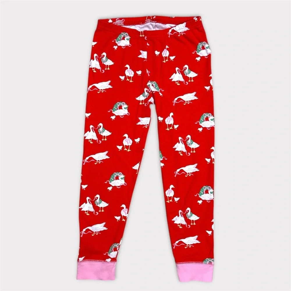 The Beaufort Bonnet Company Sara Jane's Sweet Dream Pajama Set Geese Red & Pink - Picture 7 of 9